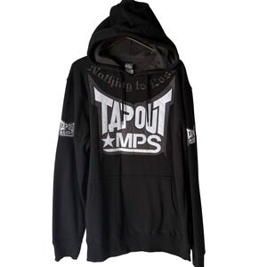 Tapout MPS Y2k Vintage Mens Black Graphic Hoodie Athletic MMA Fighter Sweater XL